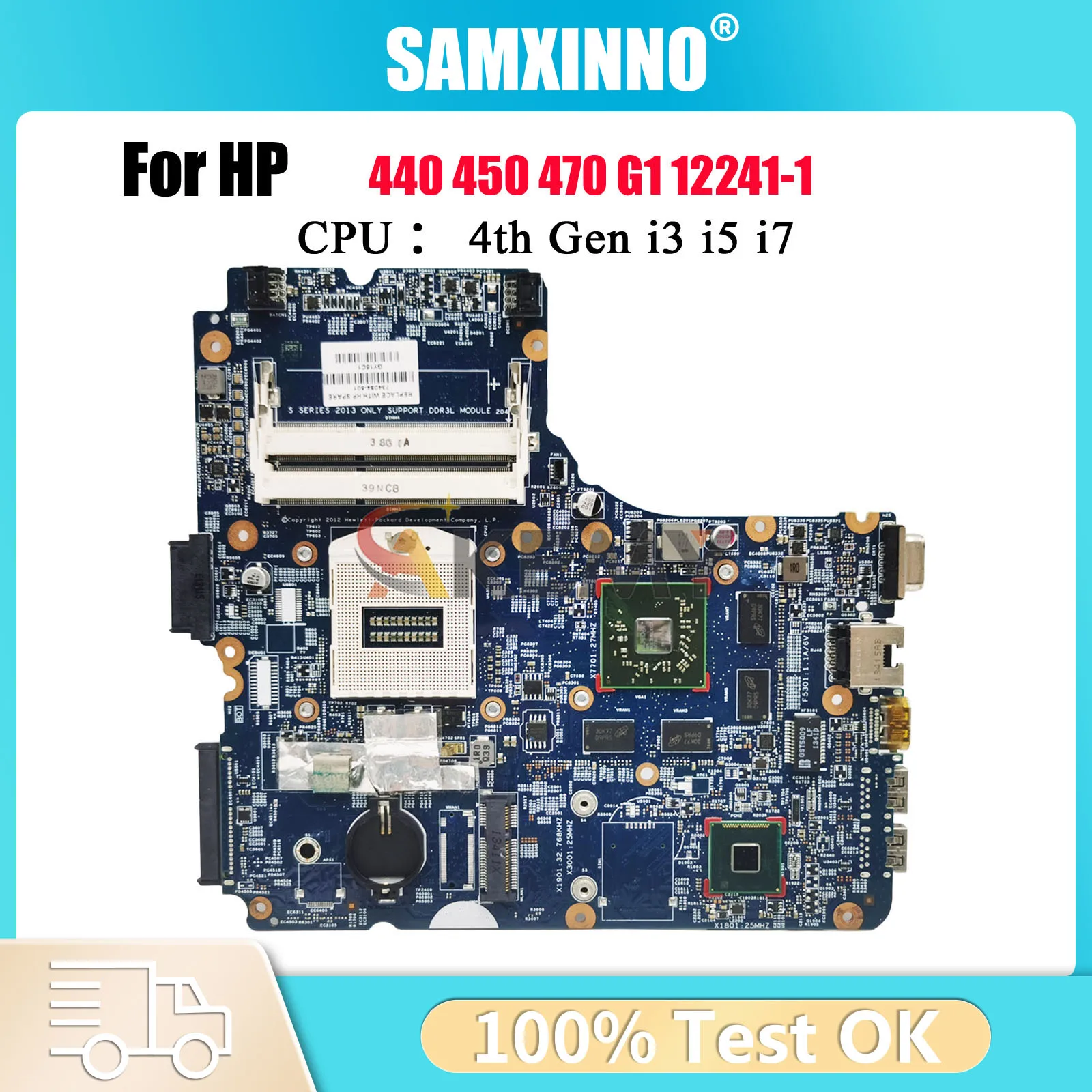 

12241-1 с графическим процессором HD8750M DDR3 для HP ProBook 440 450 470 G1 734084-501 734084-001 Материнская плата ноутбука 100% полностью протестирована