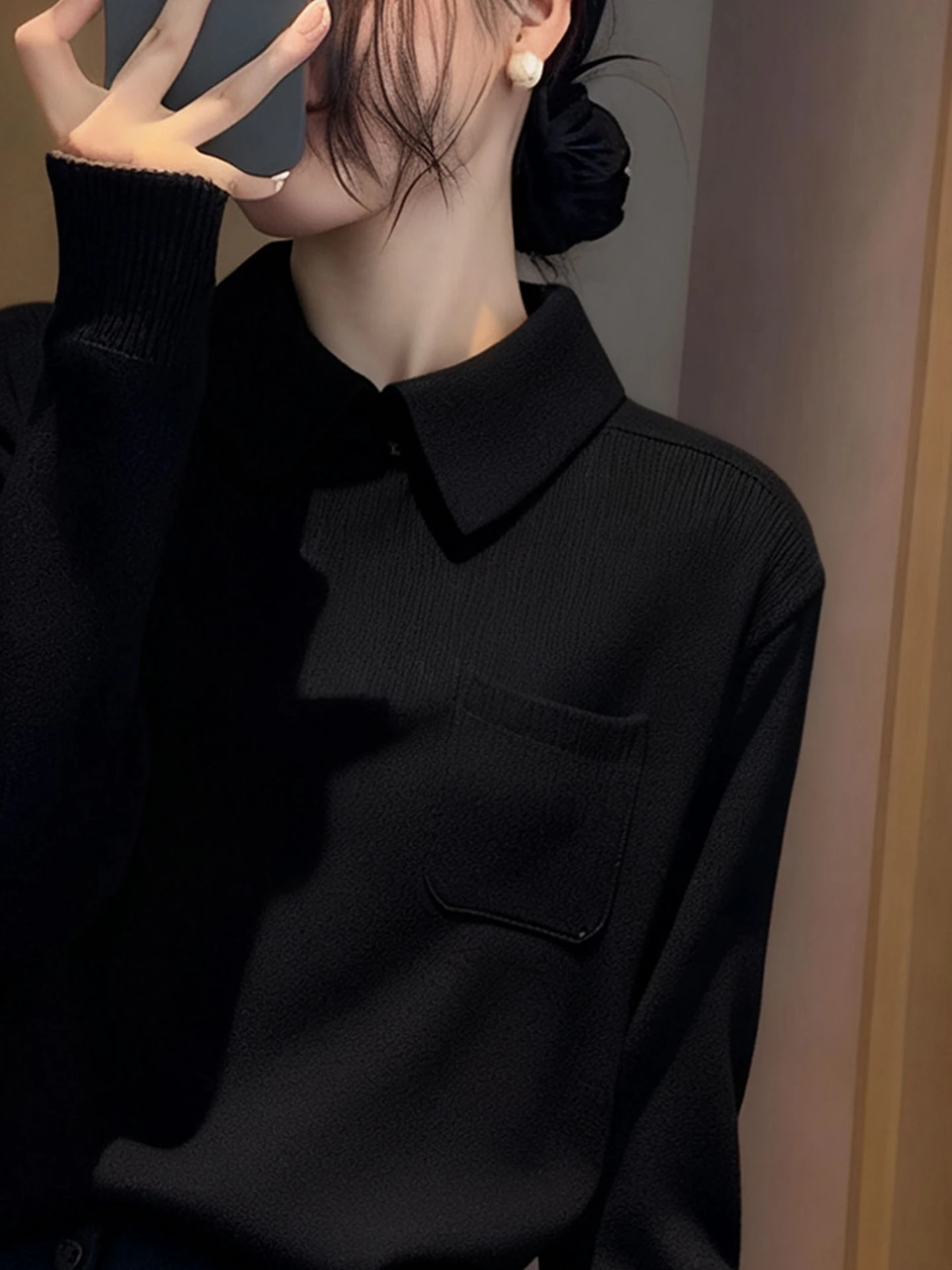 قاعدة فريدة من نوعها قابلة للتنقل طويلة Sve ذات لون نقي irt ملابس نسائية محبوكة مريحة ومتوسطة ناعمة