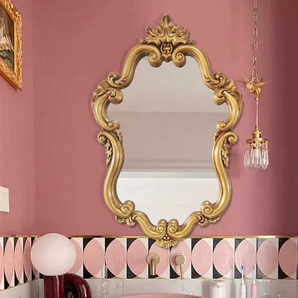 

Baroque American retro hanging mirror European modern bathroom Makeup mirror Bathroom Bathroom toilet mirror