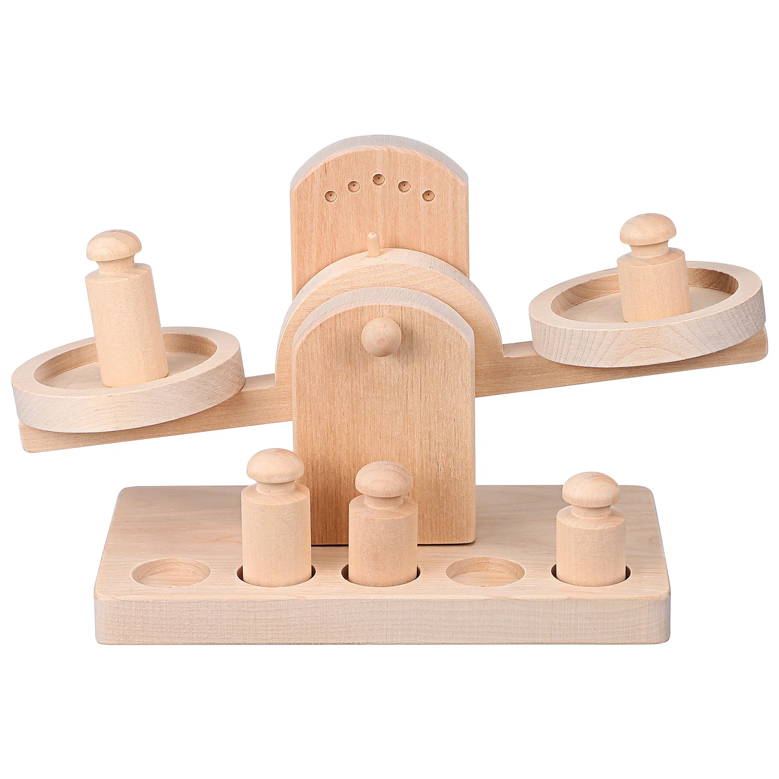 1 Set Kindergarten Scale Toy Funny Teaching Aid Wooden Balance Scale Playthings scale toy