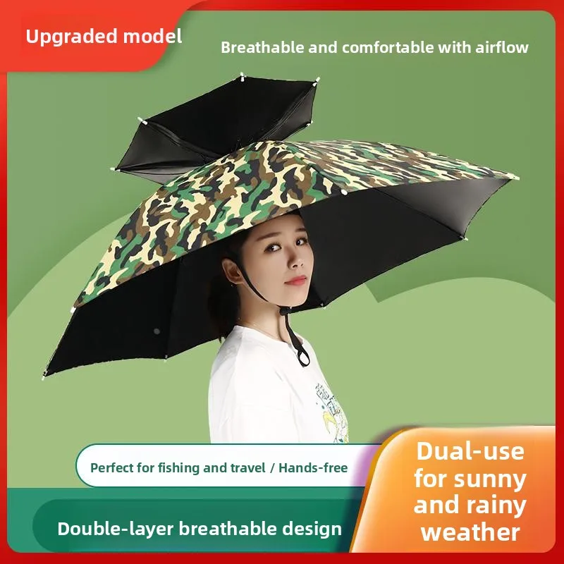 Outdoor Sunade Fiing Umbrella Bla Glue Sunscreen Headwear Sle Rain Umbrella Waterproof Long Handle Auatic Umbrella