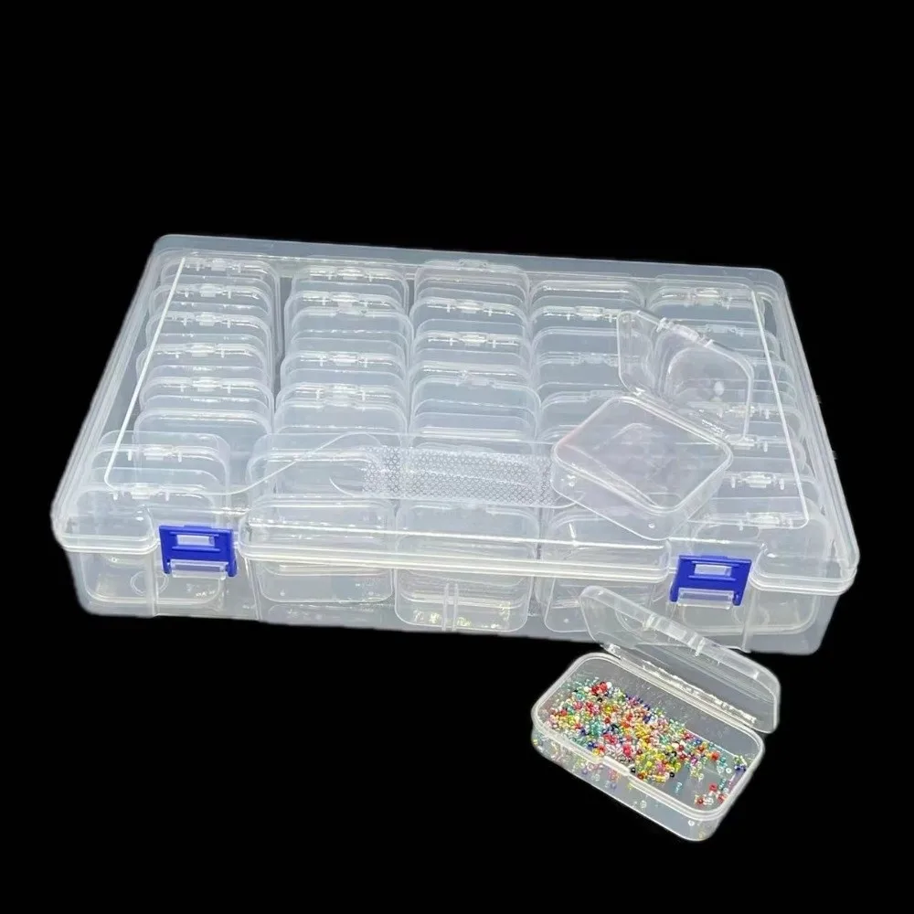 

45 Grids Jewelry Beads Storage Case Plastic DIY Rhinestone Nail Design Organize Multi-Functional Transparent