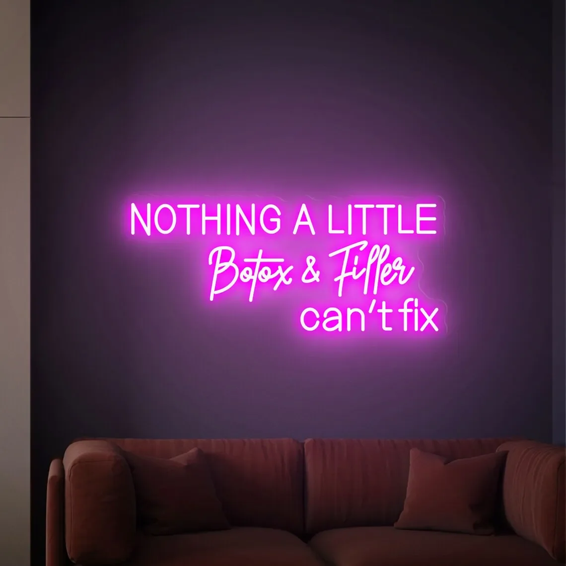 

Nothing a little Botox Filler, Led Neon Light Signs, Botox Art, Neon Sign for Medspa Décor, Injector Spa Studio Decoration