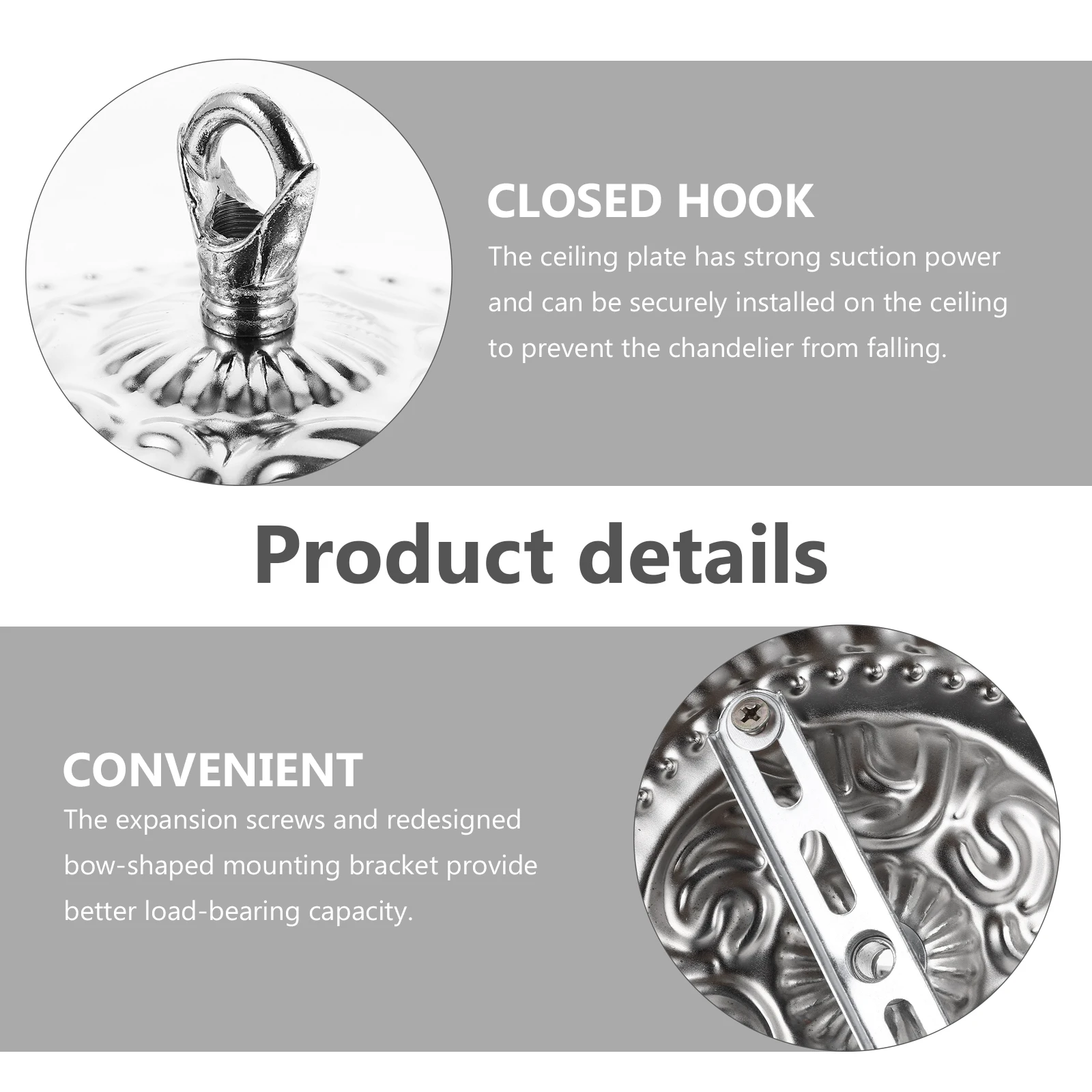 

Closed Hook Iron Mounting Bracket Round Plate Lamp Light Canopy Vintage Ceiling Cover Pendant Light FixtureBracket Chandelier