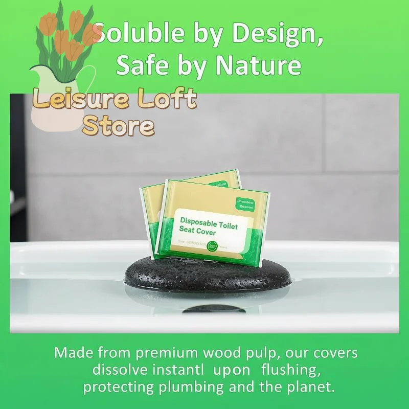 Disposable Toilet Seat Covers Soft Skin Friendly Degradable Waterproof Soluble Portable 40Pcs for Kids Travel Use