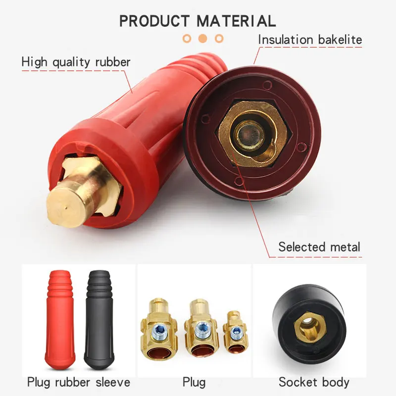 DKJ10-25 35-50 50-70 70-95 TIG Welding Machine Quick Fitting Female Male Cable Connector Clamp Socket Plug Adaptor For Dinse 4P gallery 4