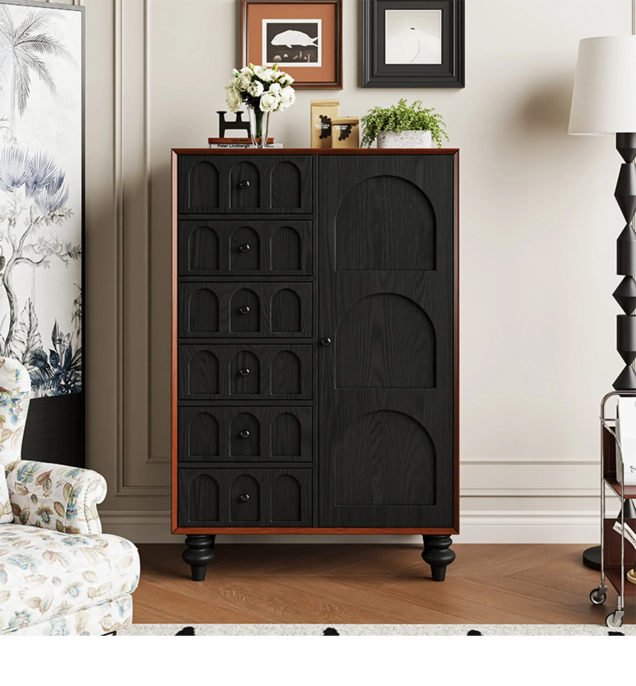 

Шкаф для хранения в гостиной в стиле ретро, французский средневековый входной шкаф