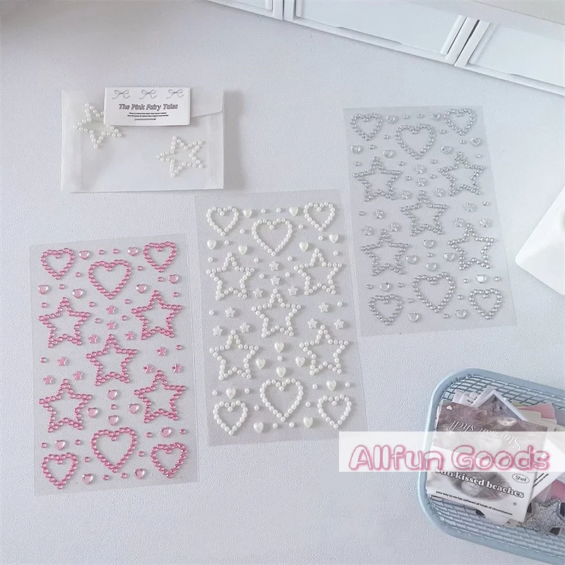 [TG835]3D Star Heart Crystal Stickers Kids DIY Decoration Self Adhesive Jewelry Crafts Sparkly Rhinestone Stickers Girls Gifts