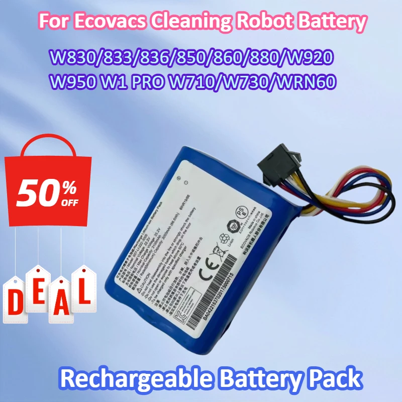 

Совершенно новый WA30 WA50 22,2 В 3000 мАч Ecovacs робот-пылесос аксессуары для аккумуляторов S07-LI-222-3000 аккумуляторы