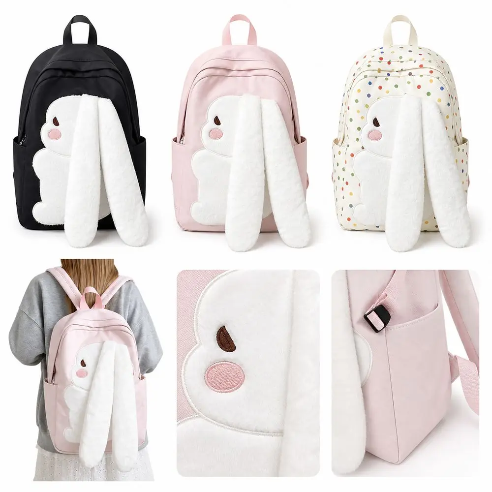 Casual Large Capacity Student Schoolbag Soft Nylon Lightweight Preppy Knapsack Girls Backpack For School