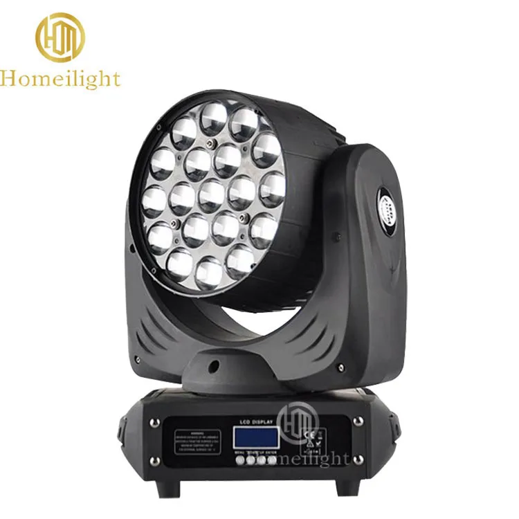 

Homei Stage Lighting MAC AURA 19pcs RGBW 12W High Brightness Zoom Beam Wash LED Moving Head Light