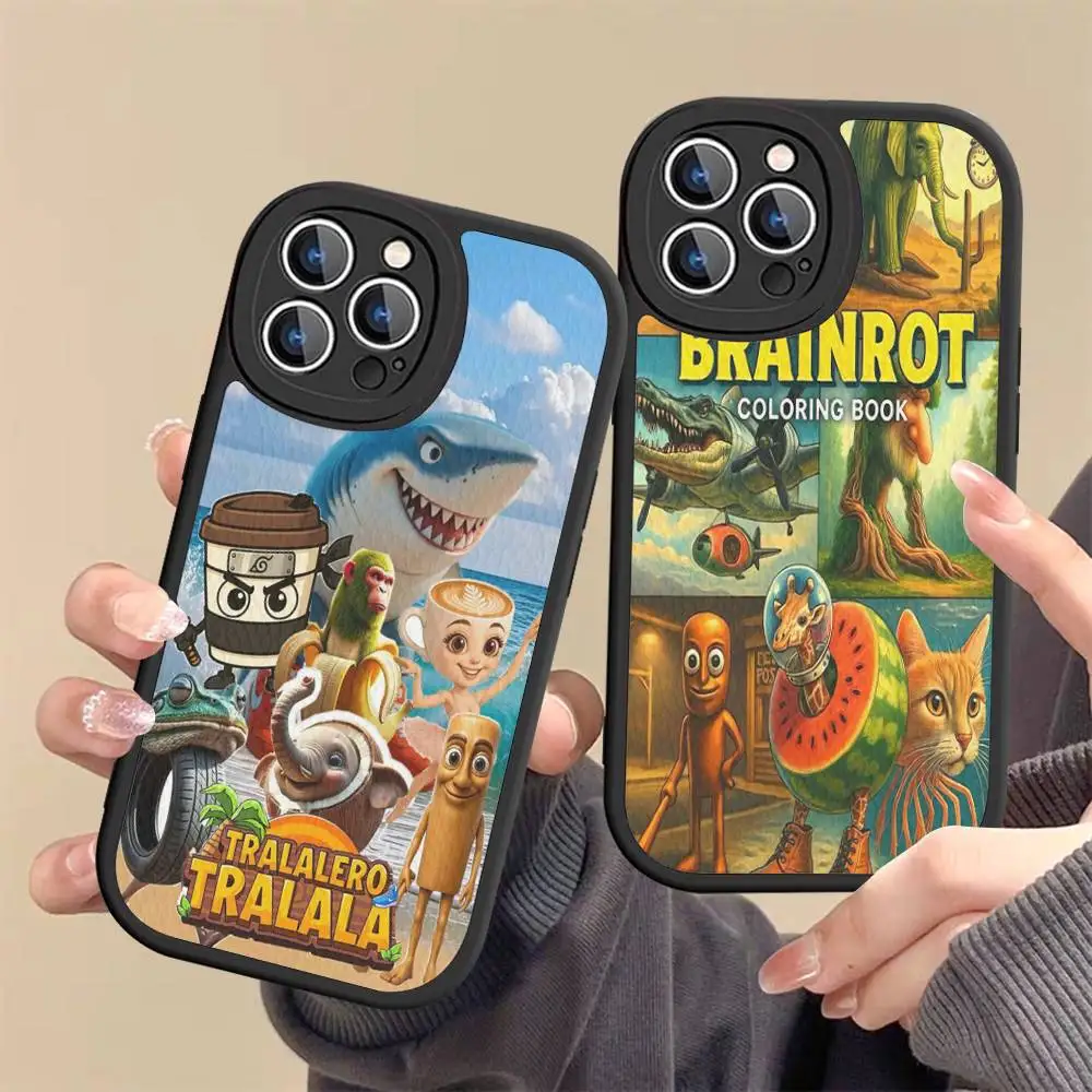 

Italian Brainrot Tung Tung Phone Case For IPhone 16 15 14 13 12 11 Pro Max Plus Leather Soft Cover