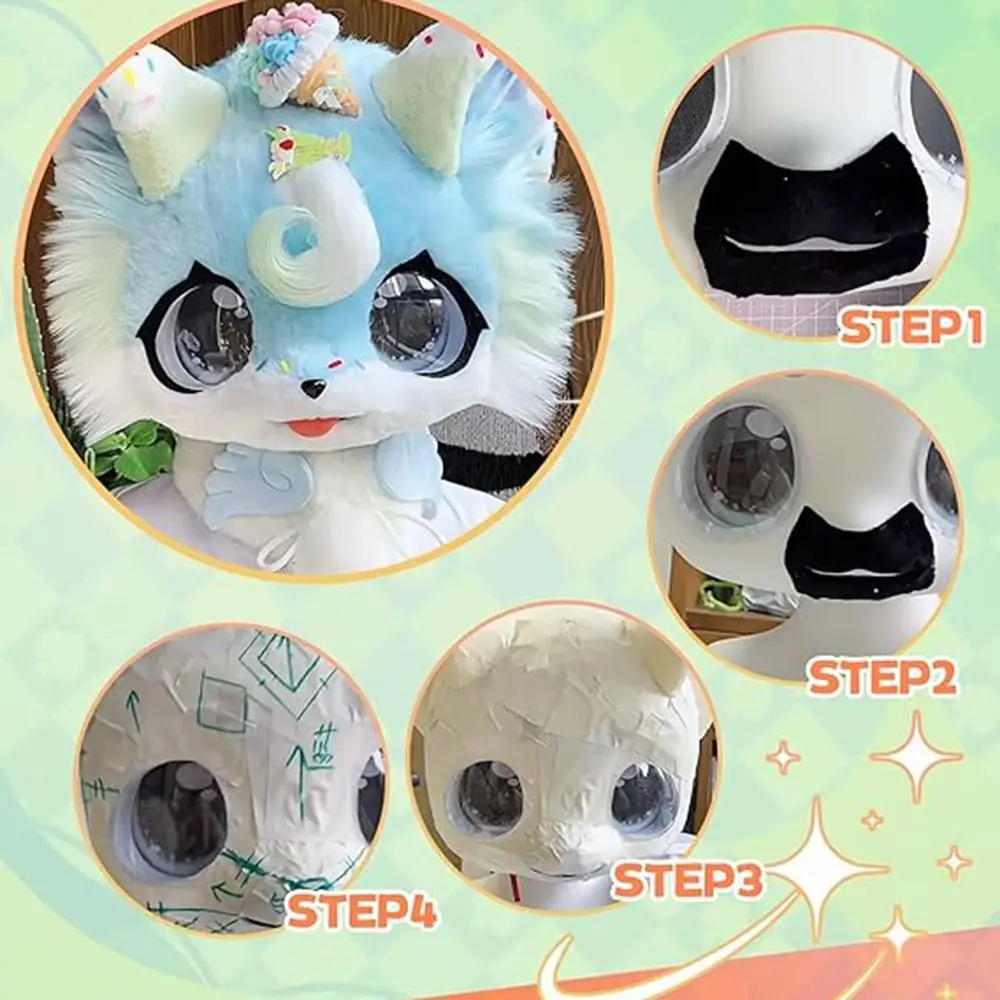 Kawaii 3D Cosplay Kigurumi Base Beast Skull Mask DIY Plastic Fursuit Head Base Animal Fursuit Mask Costume Prop - view 4