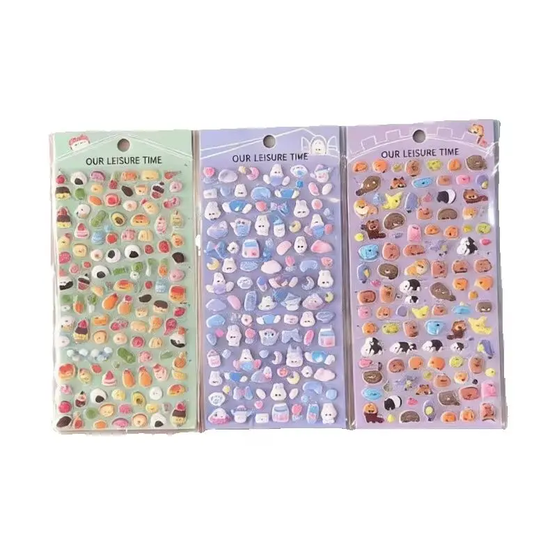 

Kawaii Cartoon Mini Animals 3D Puffy Stickers Cute Stationery Diy Scrapbooking Sticker Adhesive Decor School Supplies