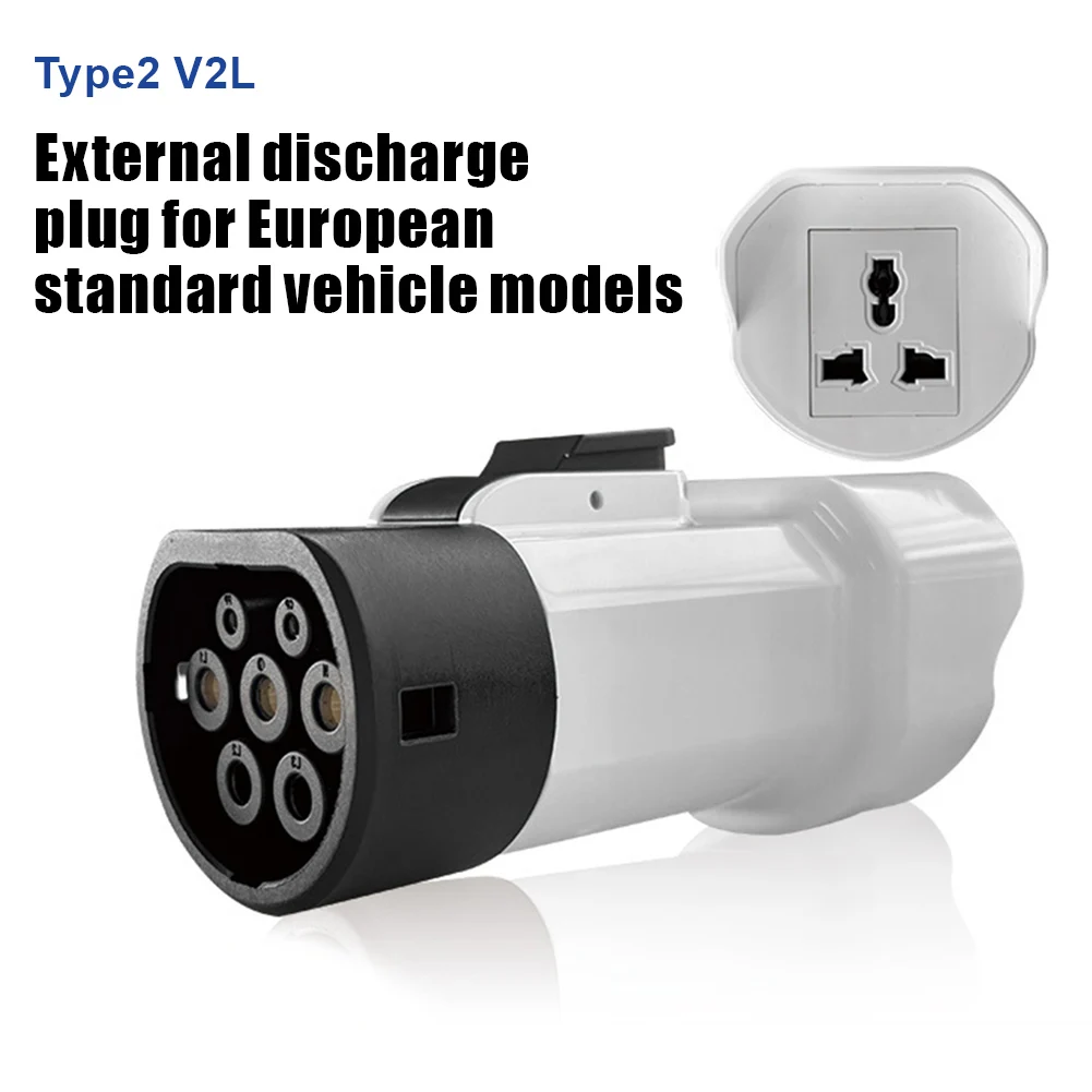 16A 220V Male V2L soket konversi catu daya 3kW kendaraan listrik ke adaptor beban untuk Aksesori IEC 62196-2 tipe 2 EV RV