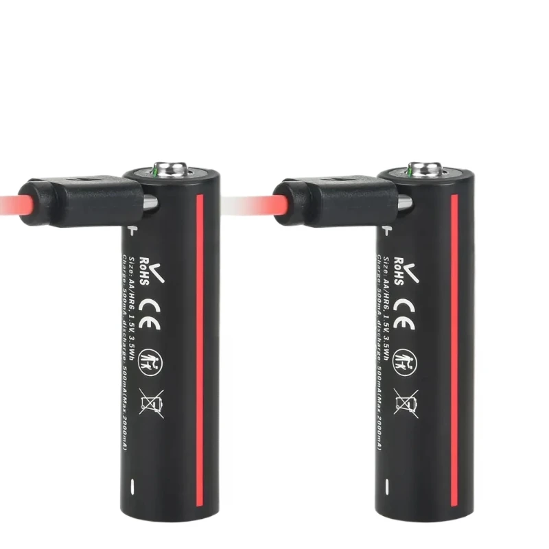 For Camera Toys Mouse Soshine 1.5V 3500mWh USB Lithium Battery AA Rechargeable Batteries with 4-in-1 USB Cable 4pcs
