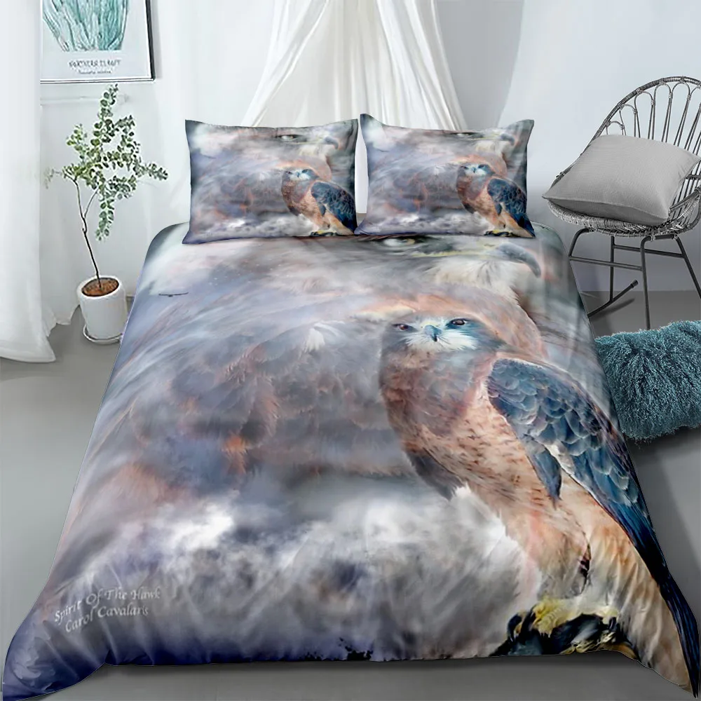 Dramatic Hawk Fly Duvet Cover Set King Queen Double Full Twin Single Size Bed Linen Set