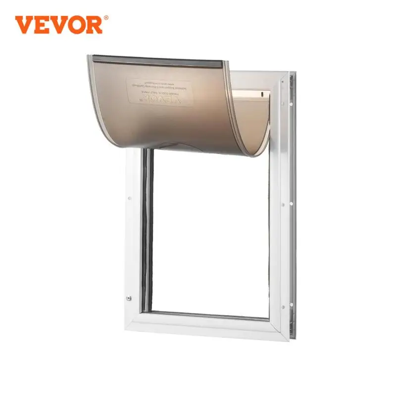 VEVOR Pet Door Aluminum Frame with Lock and Flap System Weatherproof Doggy Door Easy to Install in Interior or Exterior Doors