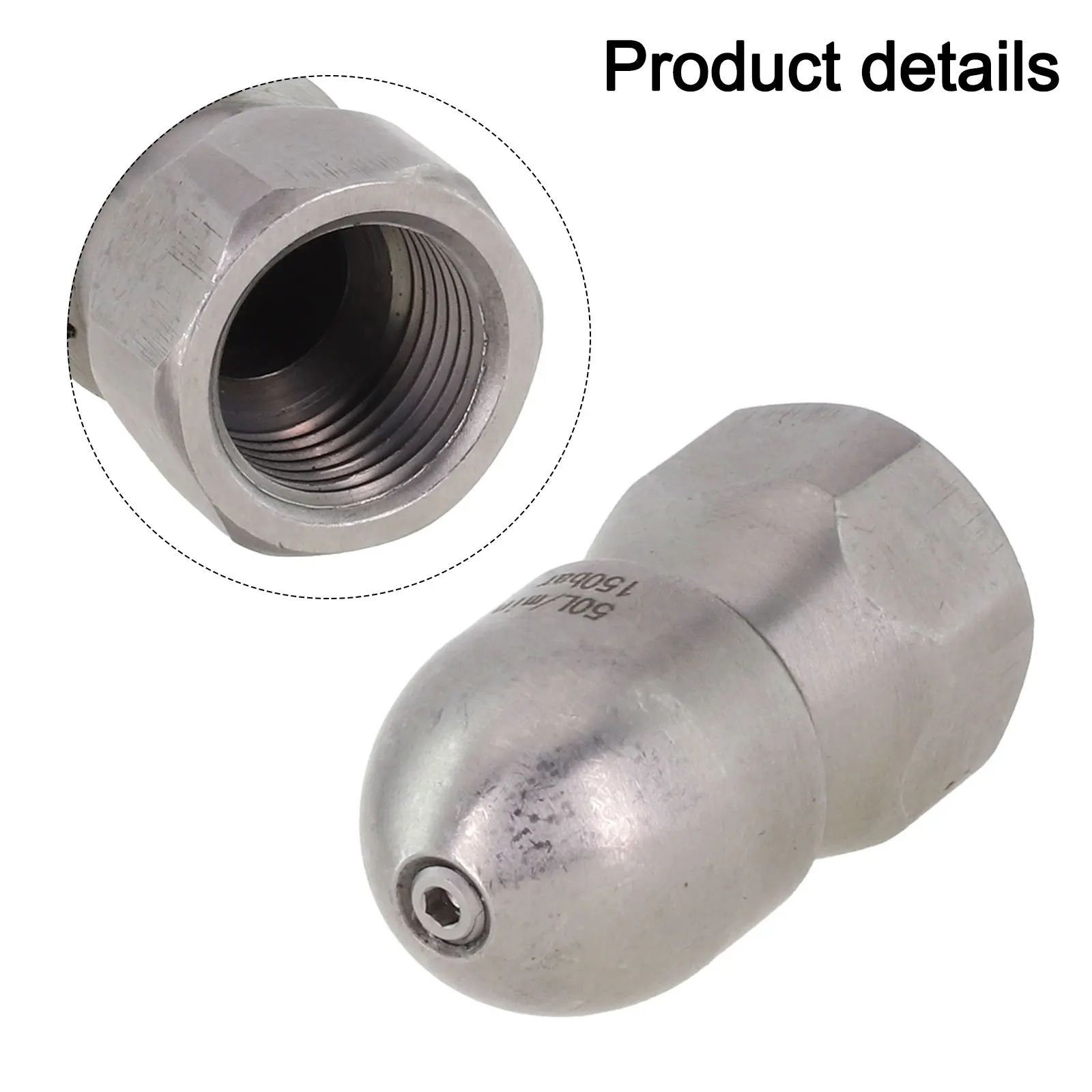 High Pressure Nozzle for Cleaning Machines 12 Internal Threads and 1 Rear Design for Optimal Dirt Removal and Blockage Clearing