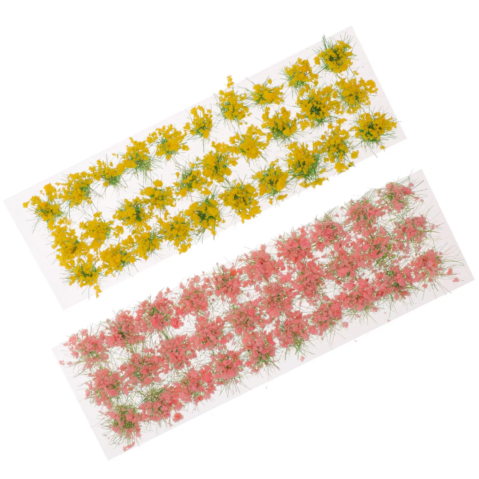 

2 Sheets Simulated Flower Tuft Realistic Plastic Flower Cluster for DIY Sand Table Decoration Miniature Landscape Craft