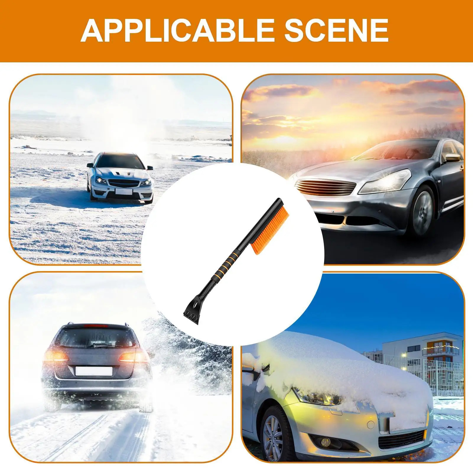 

Car Snow Brush And Ice Scraper Cleaning Scraper Snow Brush With Squeegee For Winter Snow Ice Frost Truck SUV Window Vehicle