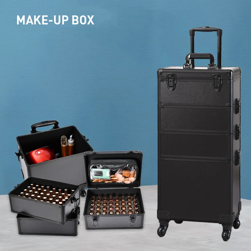 Nail box out door pull rod luggage storage box large capacity multi-layer professional makeup suitcase division beauty art kit