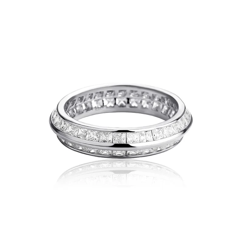

Princes Cut Plating 925 Sterling Silver Wedding Ring Engagement For Women