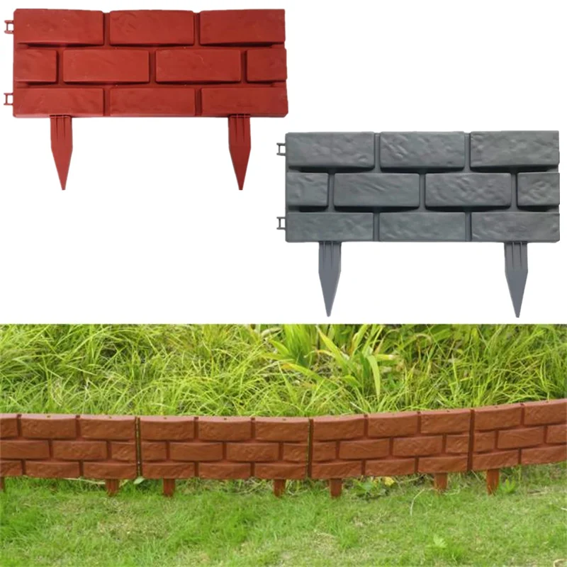 

Garden Imitation Stone Fence Plastic Splicing Assembling Guardrail Courtyard Lawn Flowers Trees Partition DIY Decoration