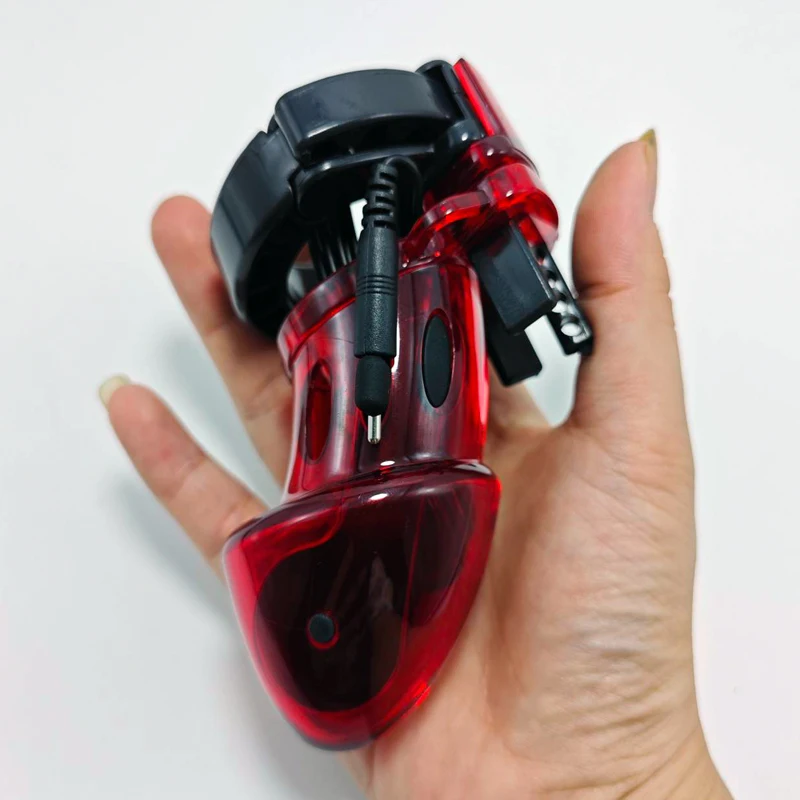 Electro Shock CB6000 Chastity Cage Ball Stretcher,Electro Shock Cock Cage,Scrotum Sleeve,Bdsm Penis Lock Ring Male Chastity Belt view 3