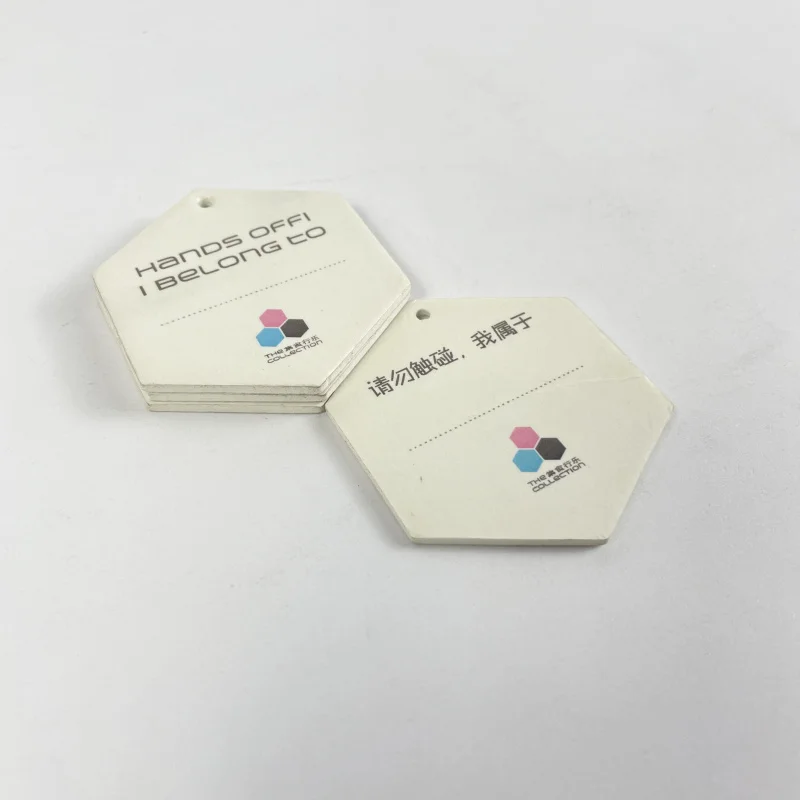 50 0.Zhang.Custom.High quality Luggage Baggage Handbag Claim Hexagonal Cut Thick Card Hang Labels