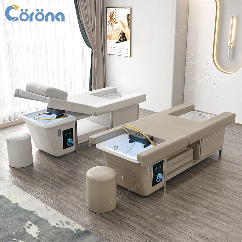 Shampoo BedSalon Furniture Thai Electric Adjus        Back Lay Down Water Therapy Shampoo Bed Hair Head Spa Bed
