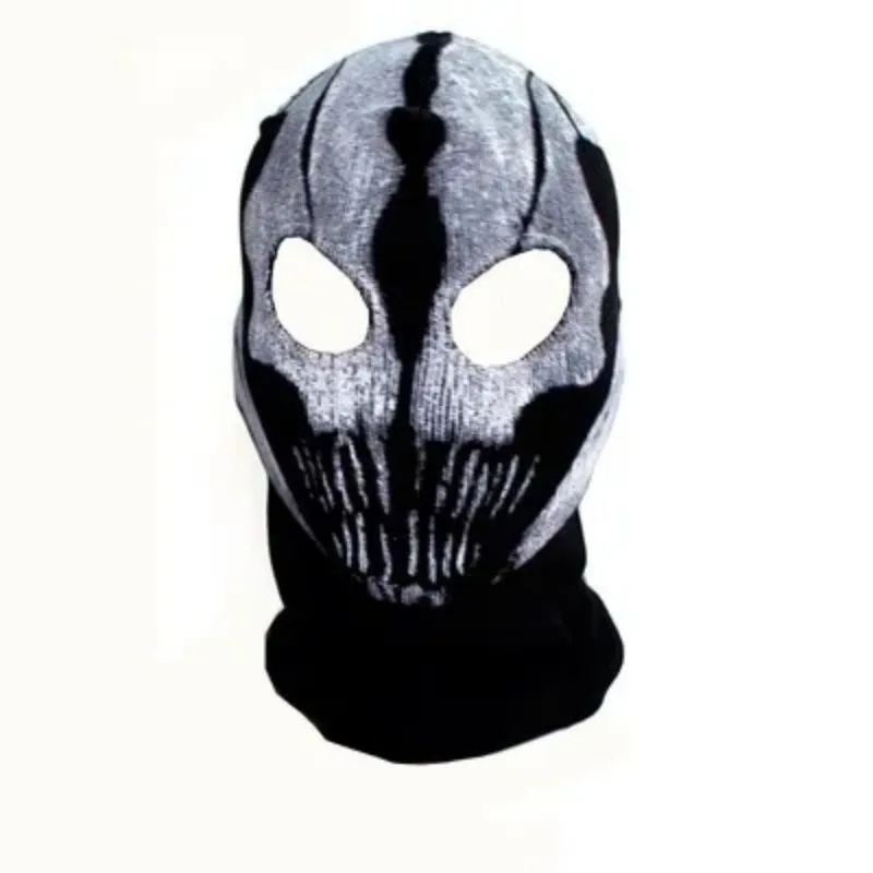 Caveira Fantasma Masculino Balaclava, Gorros, Rosto Inteiro, Máscara Calorosa, Capuz, Gorro, Preto