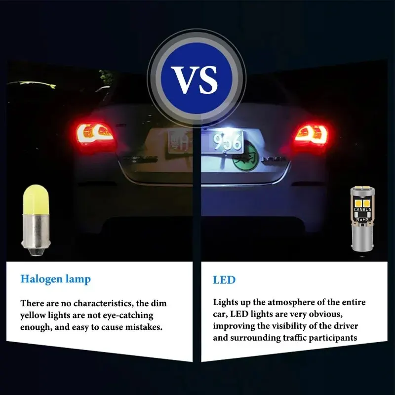 10pcs BA9S Car LED CANBUS Bulbs Error Free 3030 6LED For Car Side Wedge Light Interior Signal Lamp 12v Universal White