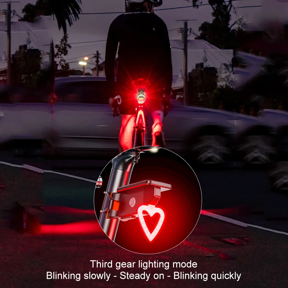 

Solar Bike Tail Light Waterproof USB Rechargeable Cycling Safety Warning Light Warning Cycling Light for Night Riding