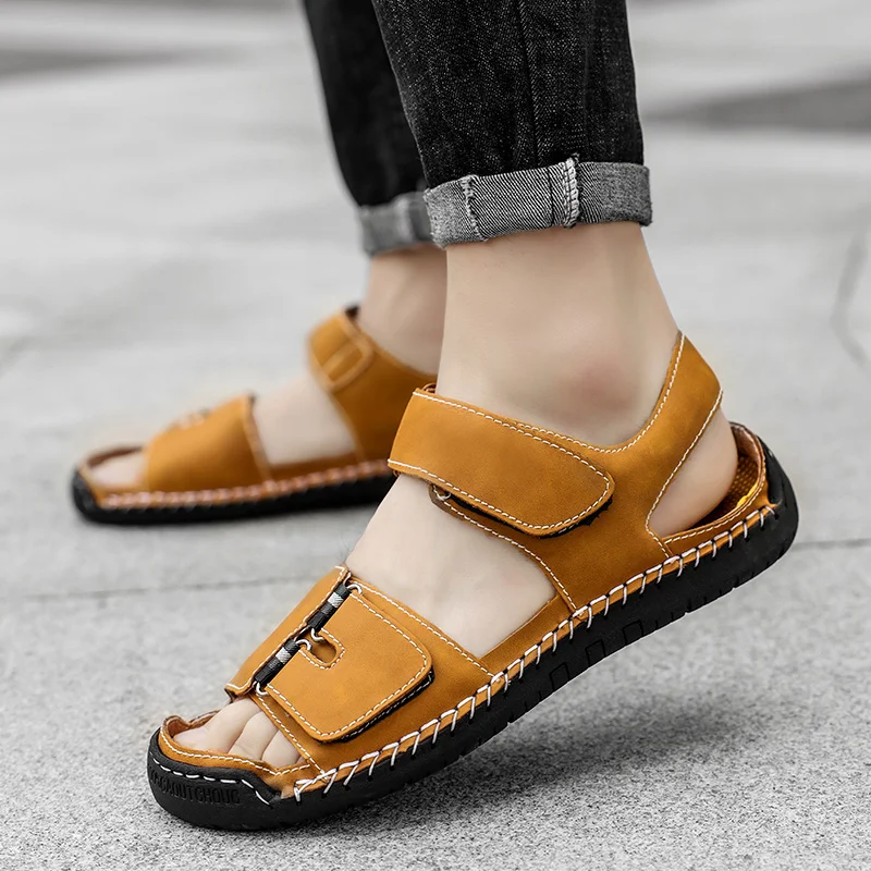 

New Fashion Summer Leather Sandals Casual Shoes Outdoor Non-slip Sneakers High Quality Outdoor Sport Beach Breathable