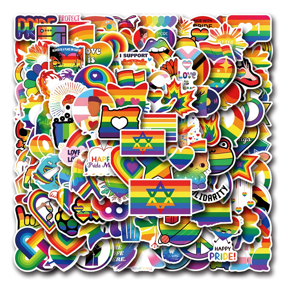 10/30/50/110PCS Del Fumetto Arcobaleno LGBT Pride Parade Adesivi Divertente Graffiti Decorazione Impermeabile Del Telefono Del Computer Portatile di Skateboard Decal