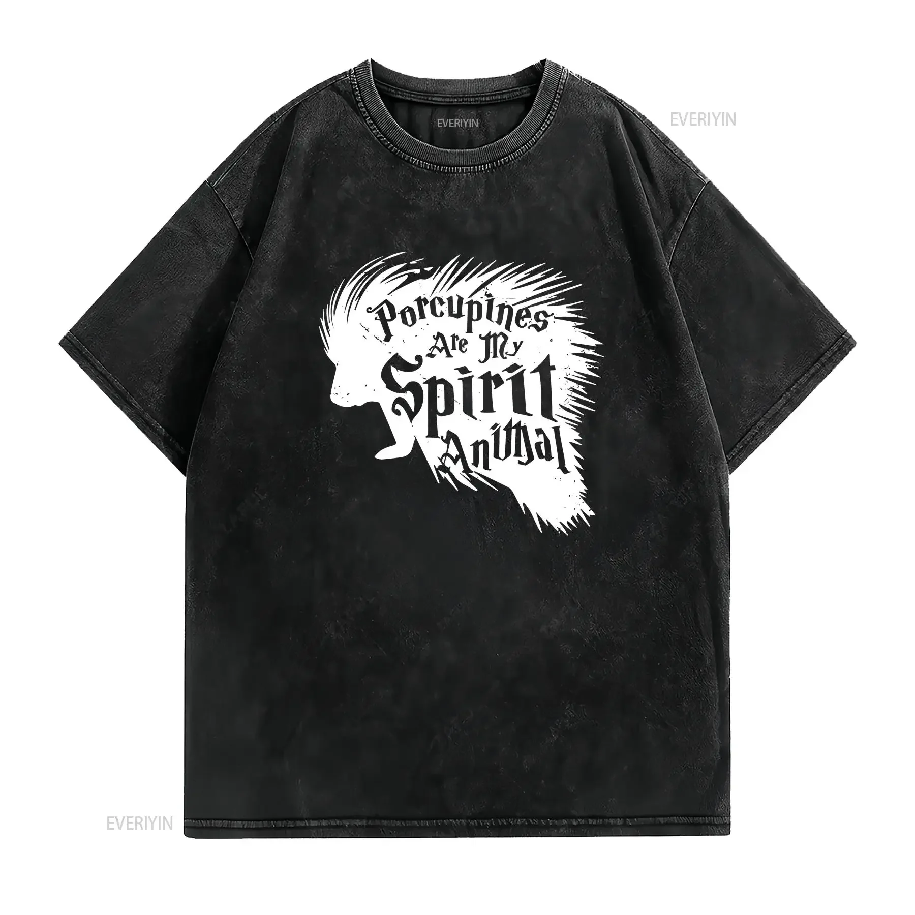 Porcupine Spirit Animal T Shirt Wildlife Lover Nature Inspired Unique  vintage Washed graphic Breathable designer clothes