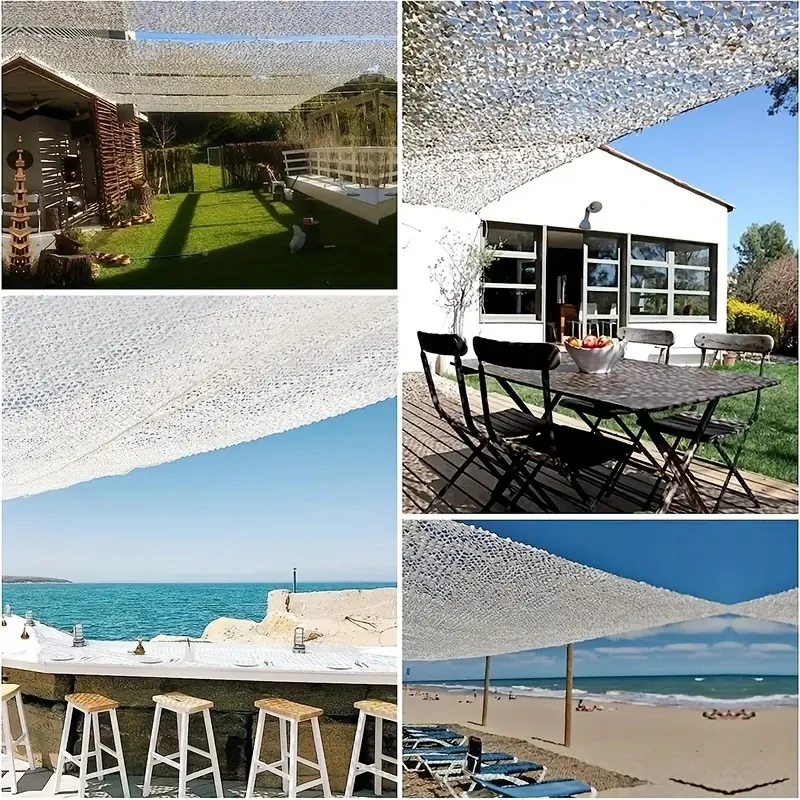 Large Custom Camouflage Net White 4m*4 5 6 7 8 10 5x5 6x6 Camo Netting Sun Shade Sail Shelter Garden Tent Party Camp Snow Awning