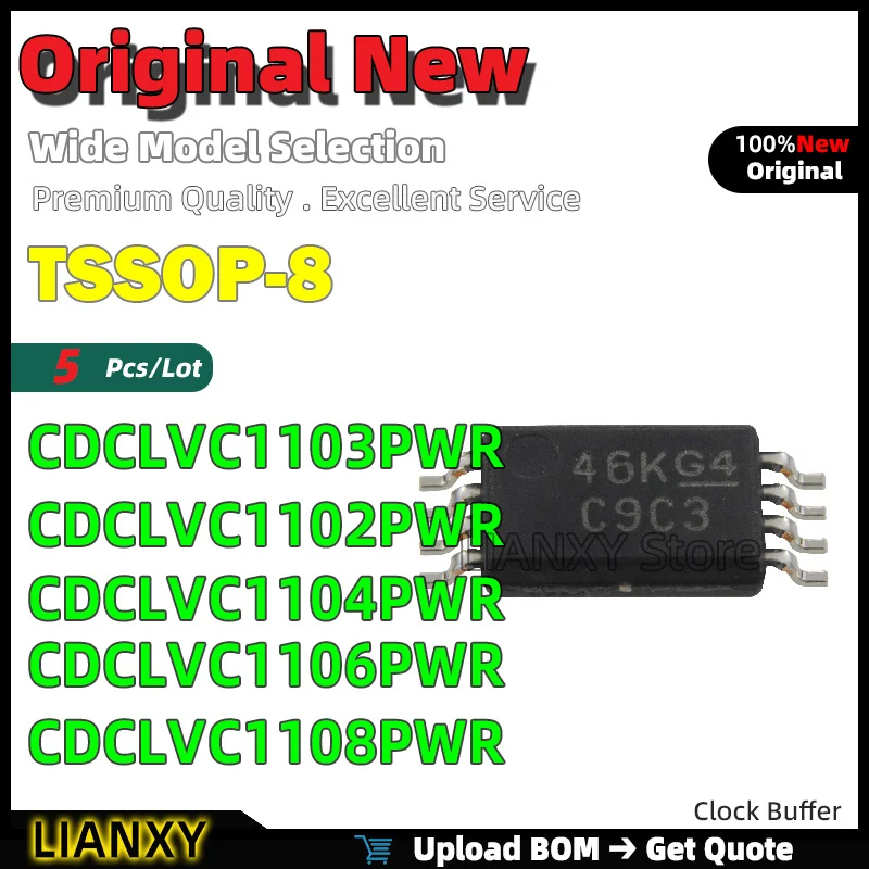 5pcs TSSOP-8 CDCLVC1103PWR CDCLVC1102PWR CDCLVC1104PWR CDCLVC1106PWR CDCLVC1108PWR Clock Buffer New Original
