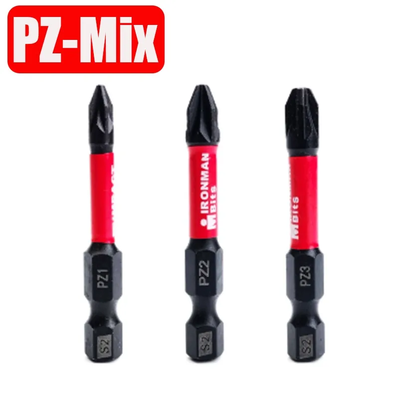 PZ1-PZ3 Magnetic Impact Screwdriver Drill Bit S2 Steel Hex Shank Screw Driver Bit Set Anti Slip Phillips Bit for Electric Tools view 3
