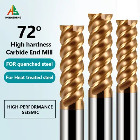 Carbide End Mill HRC72 CNC High Hardness Tungsten Milling Cutter 4 6 8 10 12 20mm CNC Stainless Steel Hardened Steel Cutter Tool