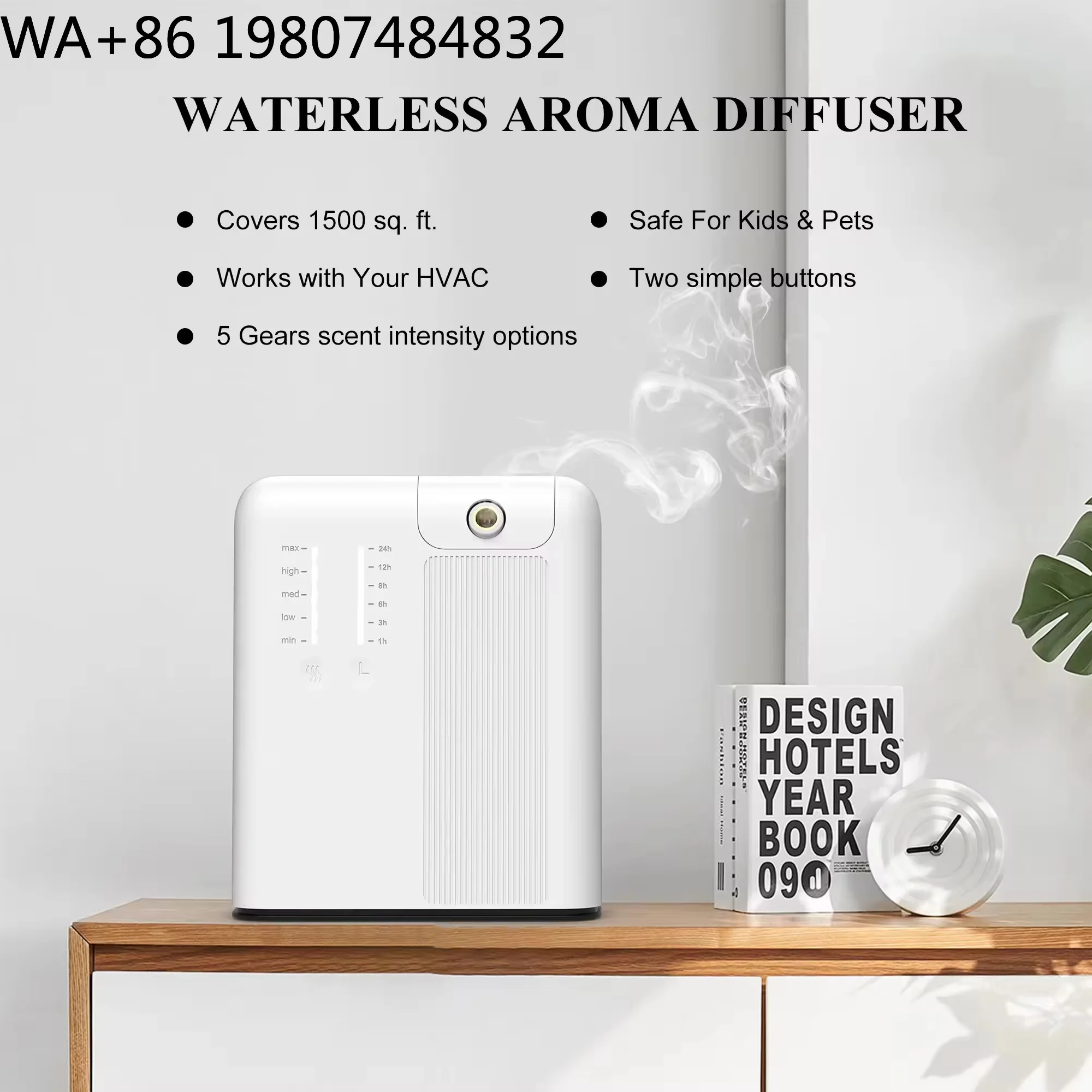300ml Multi System Waterless Scent Nebulizer Wifi Bluetooth Dual App Control HVAC Compatible Silent Fragrance Diffuser For Home