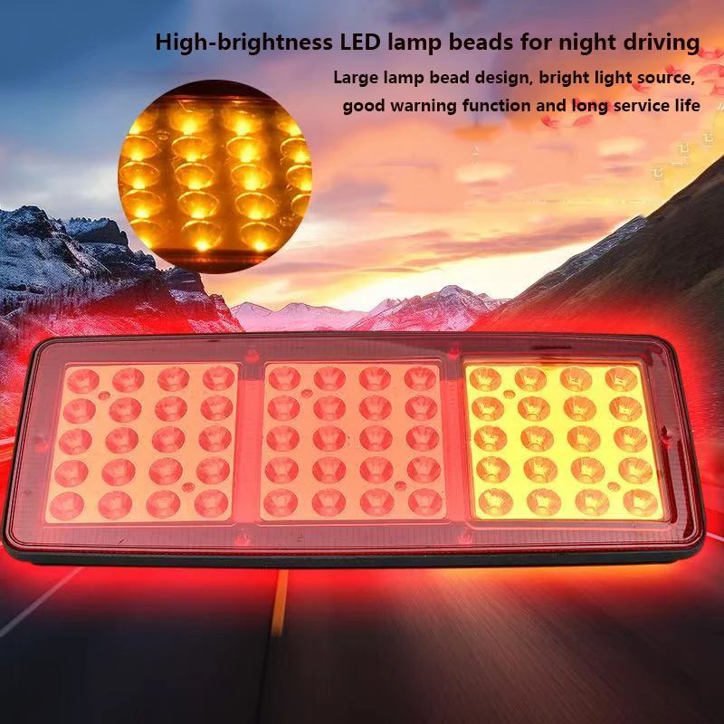 2 قطعة 12 فولت/24 فولت سيارة مقطورة الشاحنات أضواء خلفية سيارة LED الخلفية الذيل ضوء تشغيل بدوره إشارة المصابيح الخلفية شاحنة حافلة الضوء الخلفي أجزاء