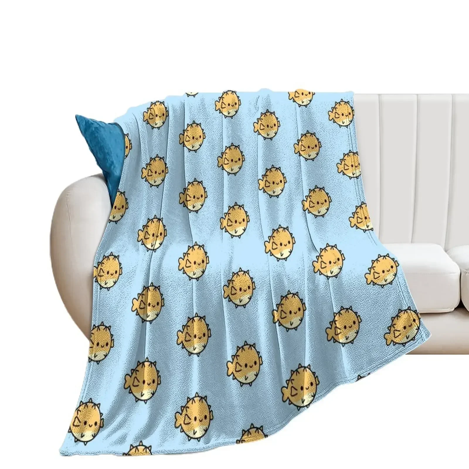 Pufferfish Throw Blanket For Decorative Sofa Decorative Beds Blankets