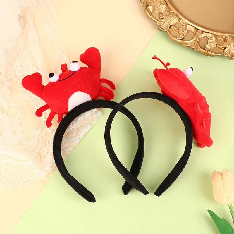 Fashion Creative Crab Lobster Shaped Head Band Cute Plush Sea Animal Hair Hoop Cosplay Headband Hair Accessories