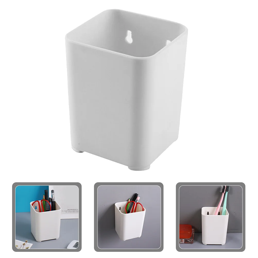 Wall Storage Box Desk Pencil Holder Desktop Stand Wall-mounted Table Pp Bathroom Makeup Brush Office Remote Control