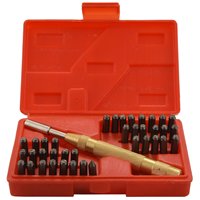 38Pc/Set Automatic Letter Number Stamping Metal Punch Stamp Tools Kit For Plastics Leather Mark