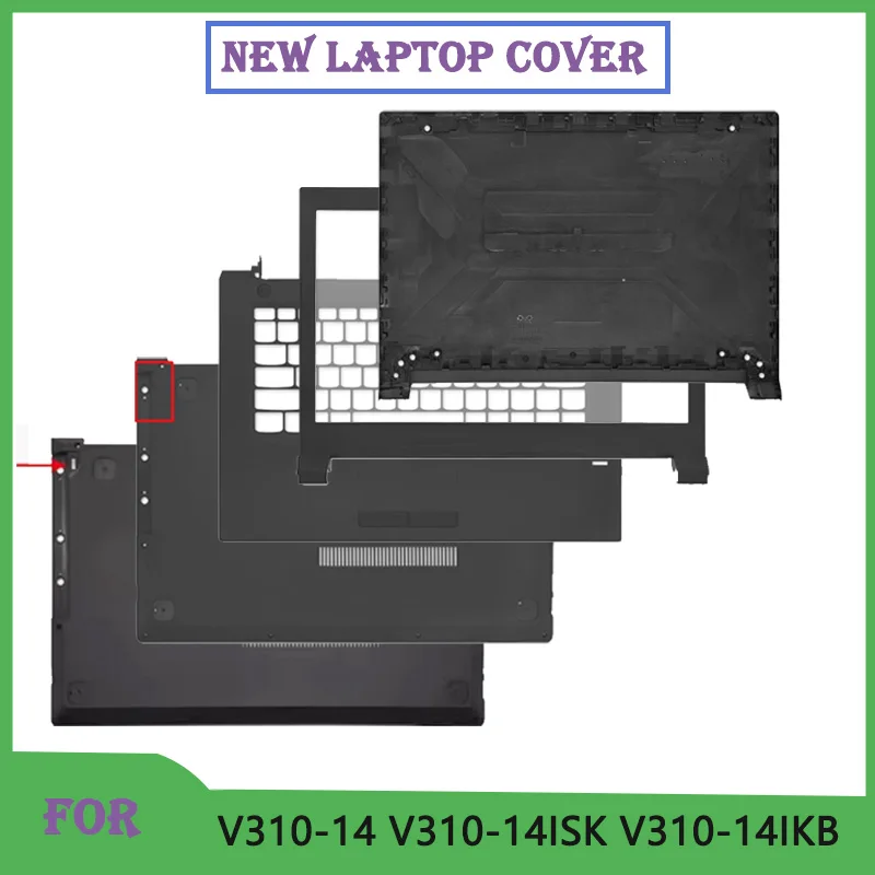 

Новинка для ноутбука V310-14 V310-14ISK V310-14IKB, задняя крышка ЖК-дисплея, передняя рамка, упор для рук, верхняя нижняя крышка, петли, замена корпуса, черный