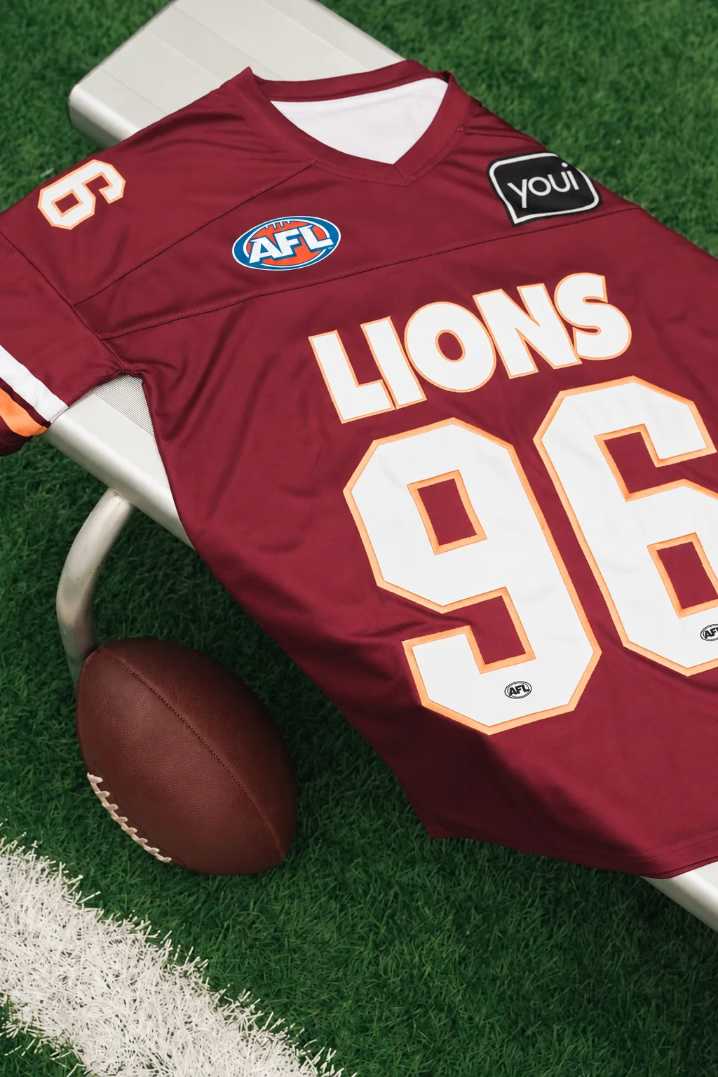 Brisbane Lions 26-27 Maroon Australian Football Jersey Men V Neck Short Sleeve Sports Fan Training Shirt