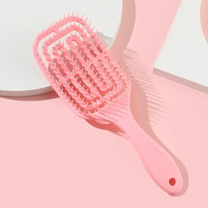 Sikat Rambut Portabel Sikat Rambut Kurva Pijat Kulit Kepala: Sikat Rambut Kepala Berongga